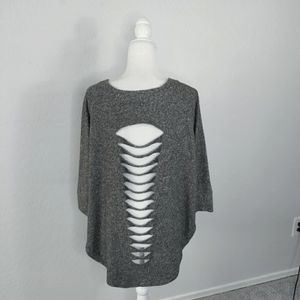 2/$15 Cherish Green Cutout Tunic Top Large